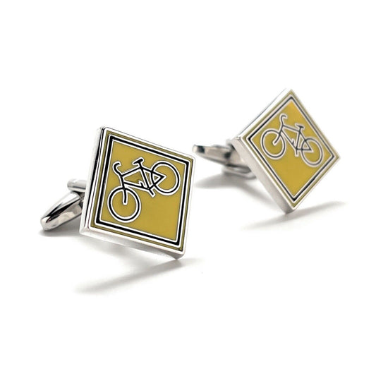 Bicycle Warning Sign Cufflinks